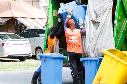 Professional waste removal team at work